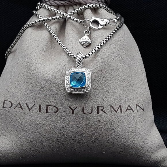 David Yurman Petite Albion Necklace Blue Topaz - Picture 1 of 4